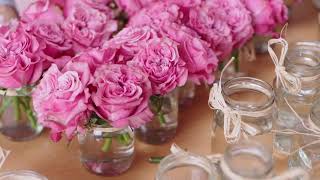 Wedding arrangements made with Ecuadorian roses