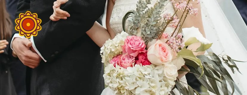 Bride holding pink roses bouquet with white hydrangea. Perfect bulk roses for delivery, dozen roses in a box, expecting mom, purple yellow rose meanings.